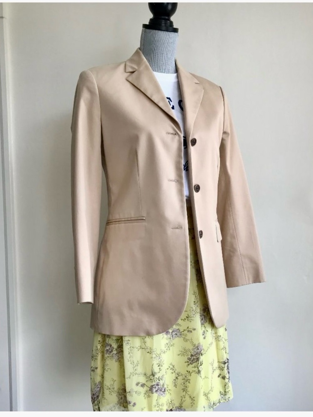 Vtg Brooks Brothers Slim Fit Stretch Cotton 3 Button Khaki Blazer Schoolboy Sz 2